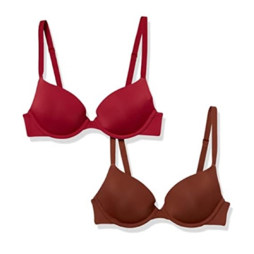 I19‎ NIB Amazon Essentials Lightly Lined Deep Plunge Bras, Pack of 2 - 40DD